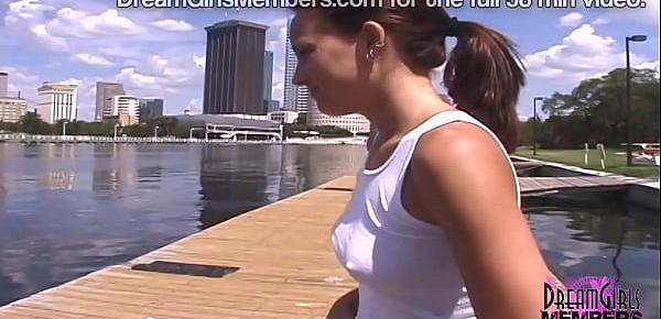  Wow! She Gets Completely Naked On A Public Dock